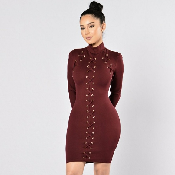 sexy burgundy dress